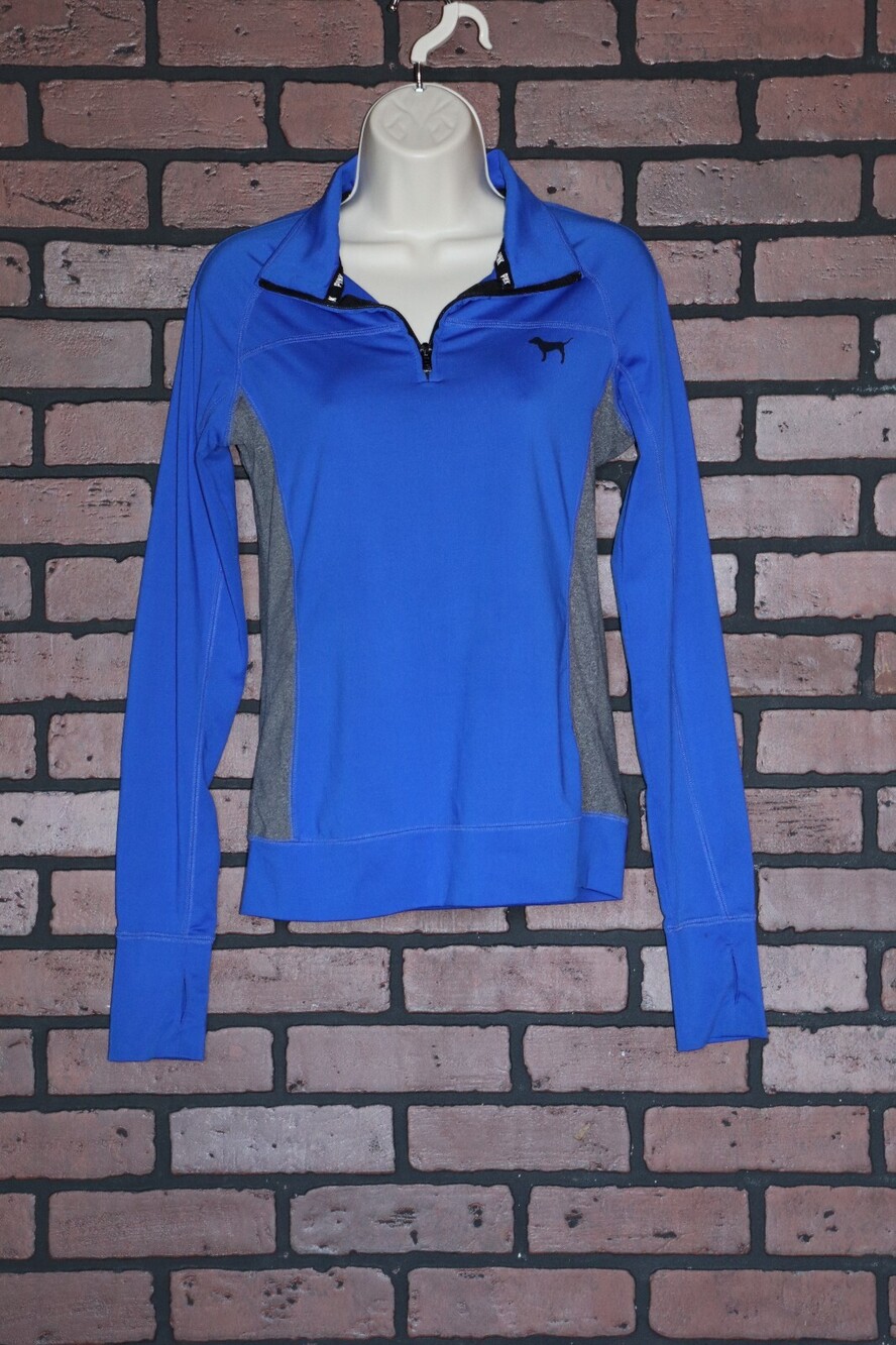 VS Pink Ultimate 1/4 Zip Blue Lightweight Pullover | Blue | Size XS